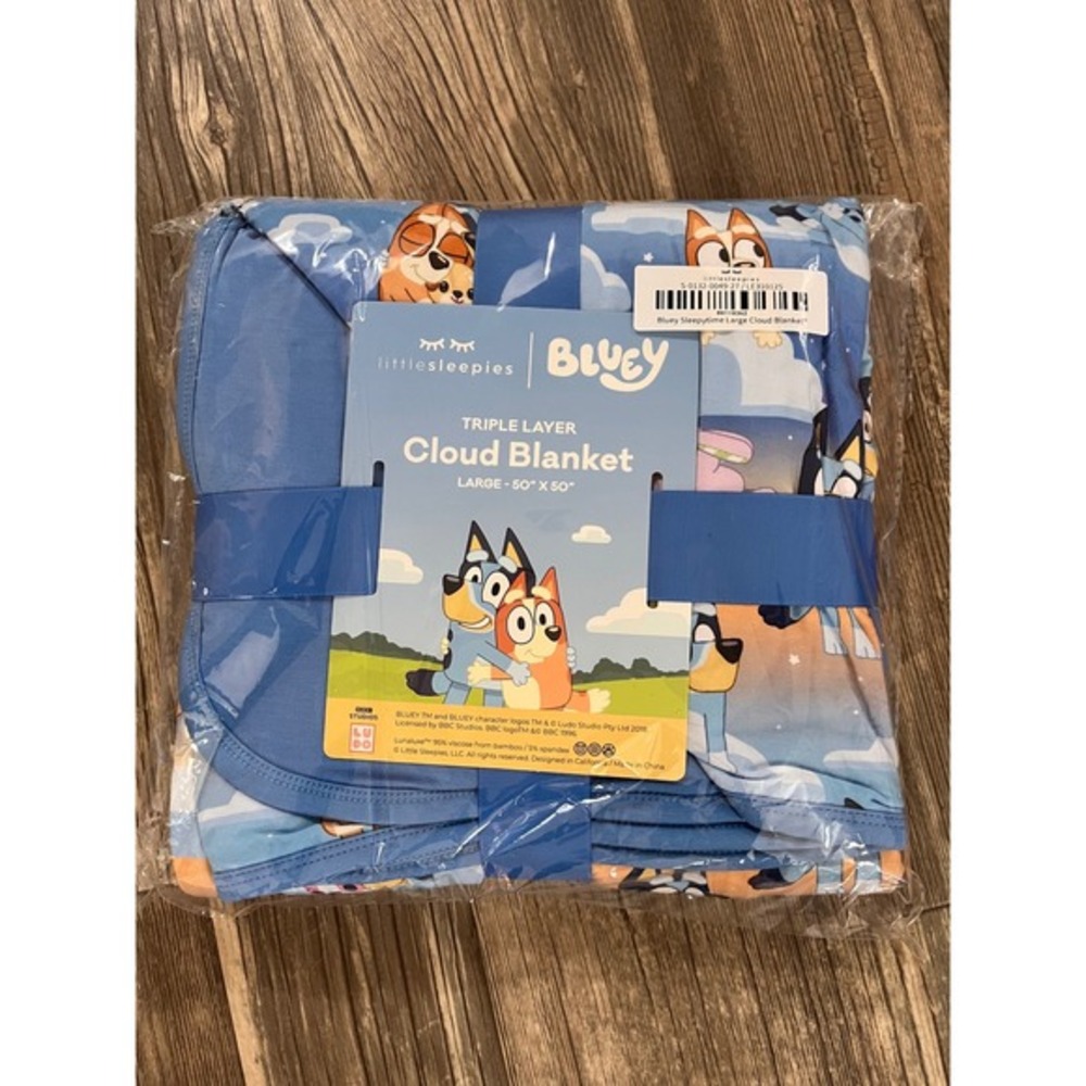 Little Sleepies‎ Bluey Sleepytime Large Cloud Blanket 50" x 50" NEW
